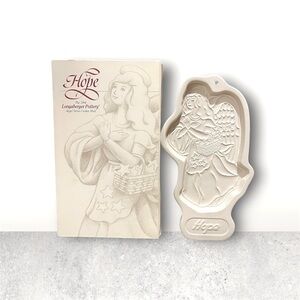 Vtg Never Used Longaberger Pottery 1994 Angel Series "Hope" Cookie Mold